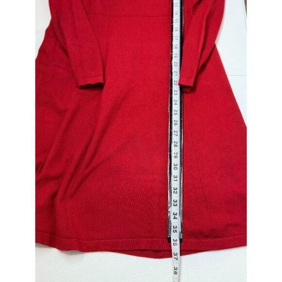 Appraisal Sweater Dress Womens Size L Red Knit Bow Long Sleeve Old Money Work - Picture 10 of 12